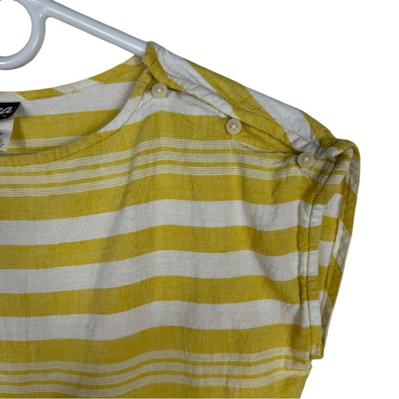 Tea Collection Striped Button Shoulder Hi-Low Hem Dress, Size 12 - Picture 4 of 7